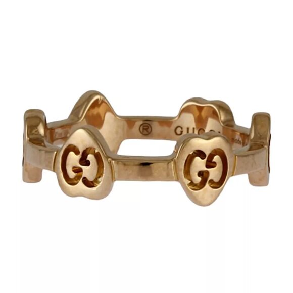 GUCCI Ring US 4 EU47 K18 Pink Gold Heart Icon used - Picture 2 of 7
